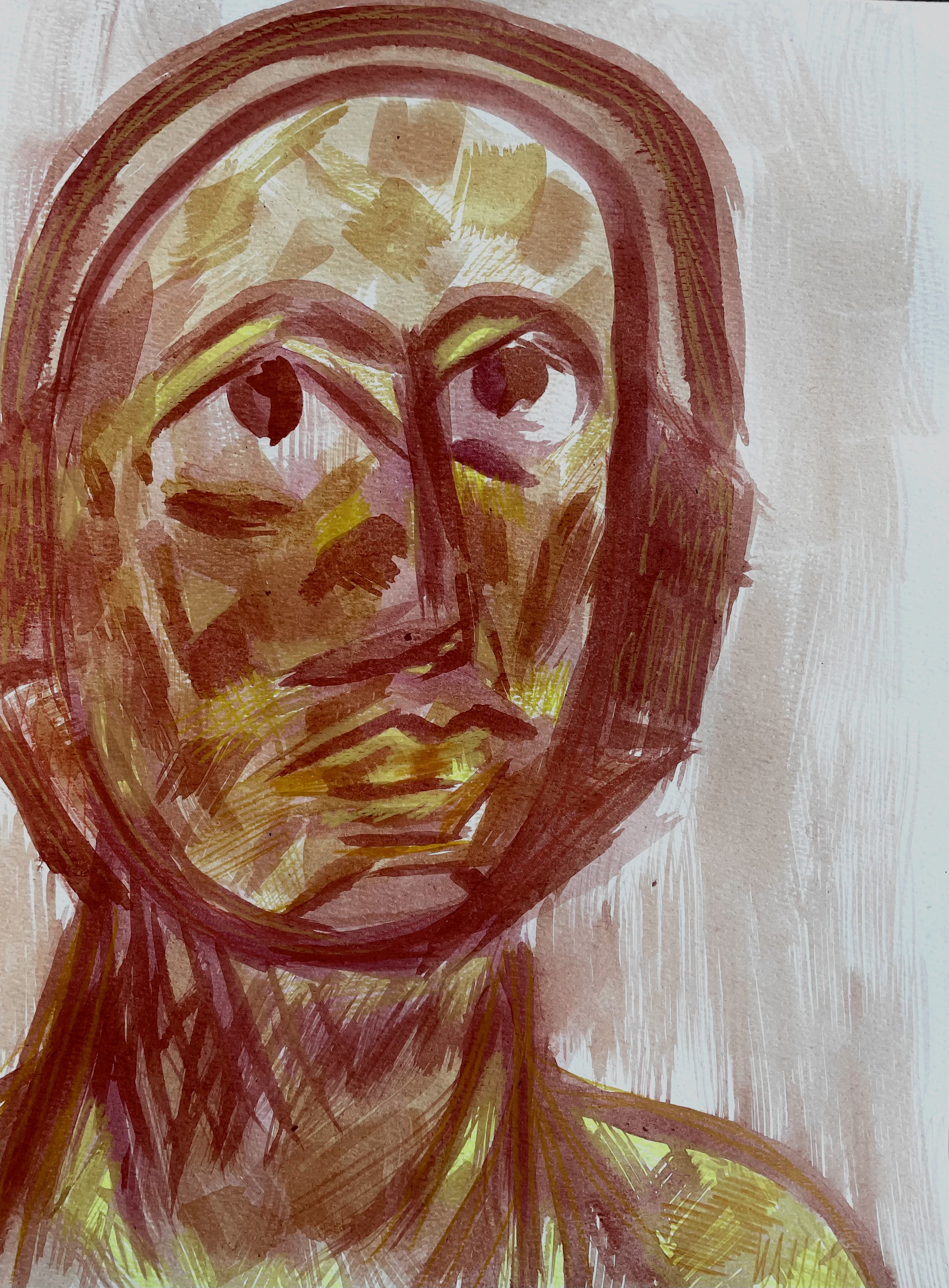Portrait of a still face machine humainoid ai clone 